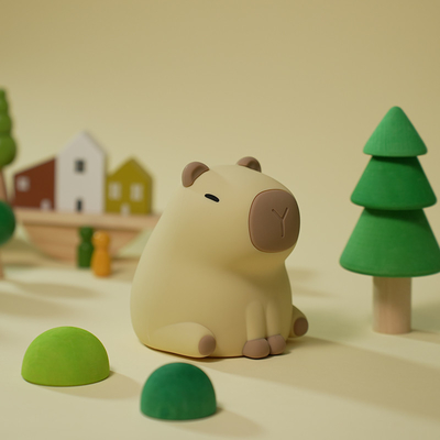 چراغ شب سیلیکونی جدید مدل Cute Capybara usb قابل شارژ مجدد لامپ لامپ LED Pat لامپ زمان بندی کمرنگ میز تزئینی لامپ خواب
