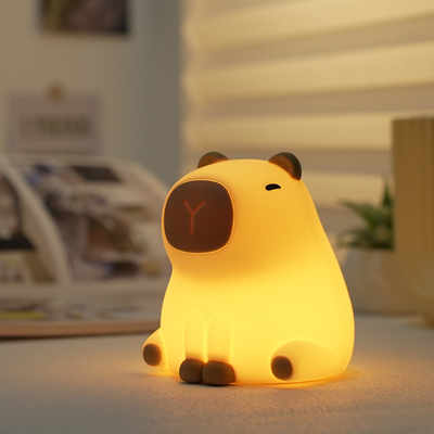 چراغ شب سیلیکونی جدید مدل Cute Capybara usb قابل شارژ مجدد لامپ لامپ LED Pat لامپ زمان بندی کمرنگ میز تزئینی لامپ خواب