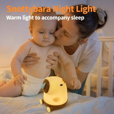 دکوراسیون اتاق خلاقانه LED Snottybara نور شب USB قابل شارژ مجدد کارتون حیوانات کودکانه لامپ سیلیکونی