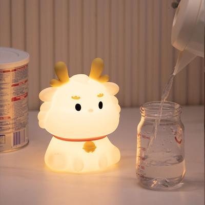 LED USB قابل شارژ مجدد Dimming Dragon Touch کارتون دکوراسیون اتاق خواب زیبا سیلیکون baby loong چراغ میز شب نور