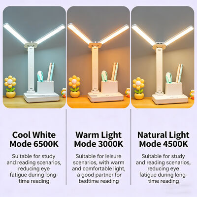 چراغ خواب LED مدرن با دو سر، بدنه ABS قابل شارژ، لامپ ساعت تاشو، مربع، روشنایی میز و میز برای استفاده خانگی