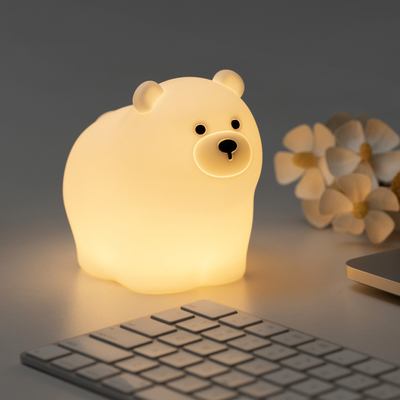 OEM LED کارتون زیبا سیلیکون خرس چراغ خواب usb چراغ شب قابل شارژ اتاق خواب نوزاد