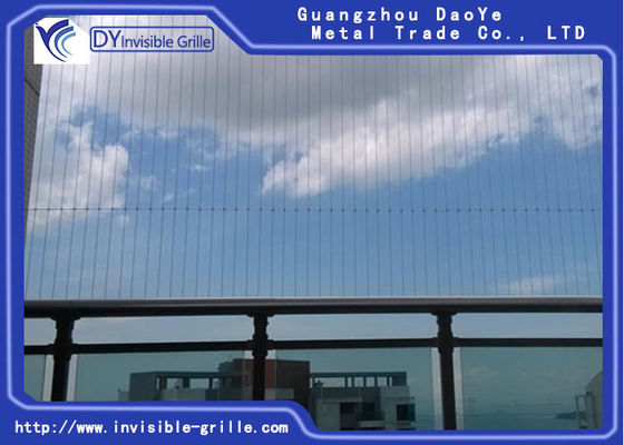 جلو پنجره مشبک نامرئی برای بالکن ، خاکستری ساختمان 6 متری # 316